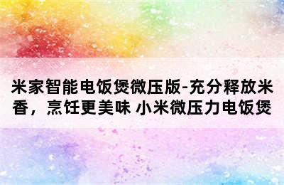 米家智能电饭煲微压版-充分释放米香，烹饪更美味 小米微压力电饭煲